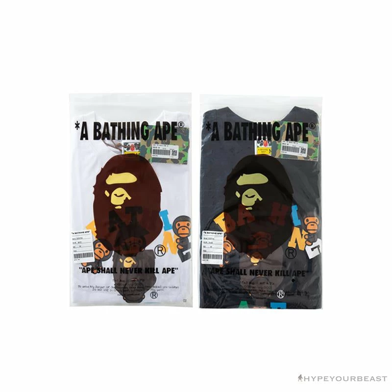 BAPE Baby Milo Color Letter Monkey Tee Shirt ‘WHITE’ Clothes