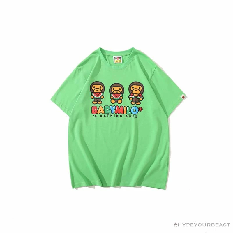 Clothes BAPE Baby Milo Watermelon Little Monkey Tee Shirt ‘GREEN’