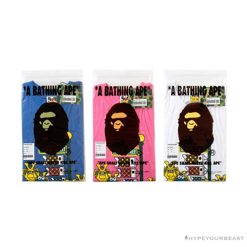 BAPE Baby Milo Sesame Street Carp Streamer Tee Shirt ‘WHITE’ Clothes