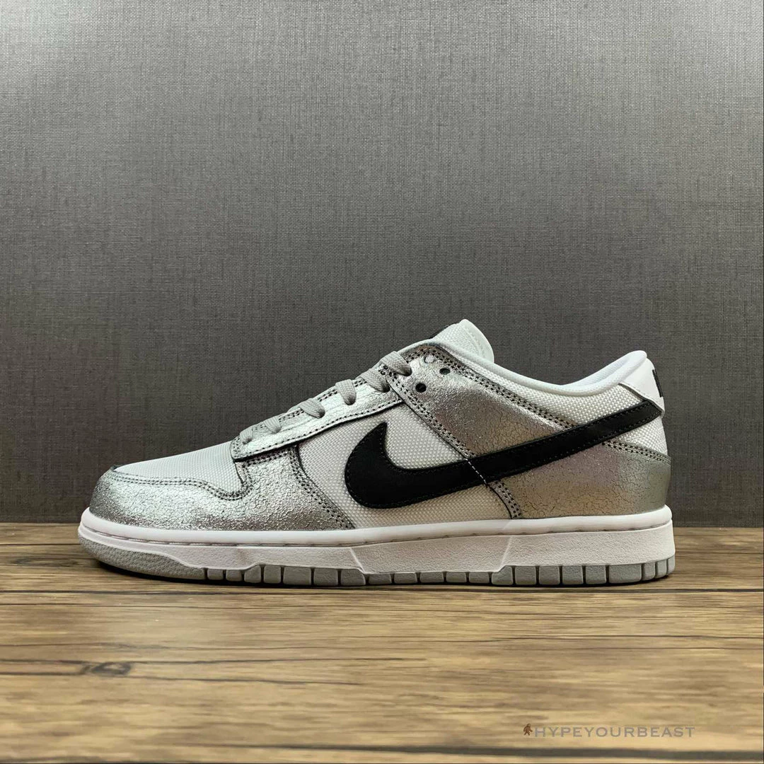 HypeYourBeast Nike Dunk Low Cracked Leather Silver