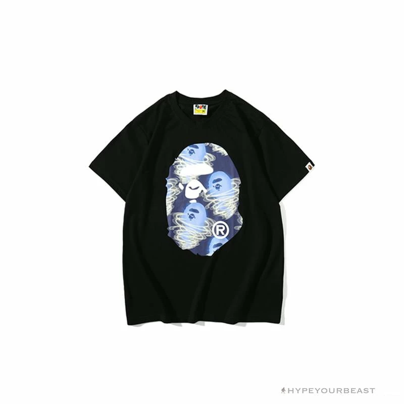 BAPE Blue Ape Head Green Storm Tee Shirt ‘BLACK’ Clothes