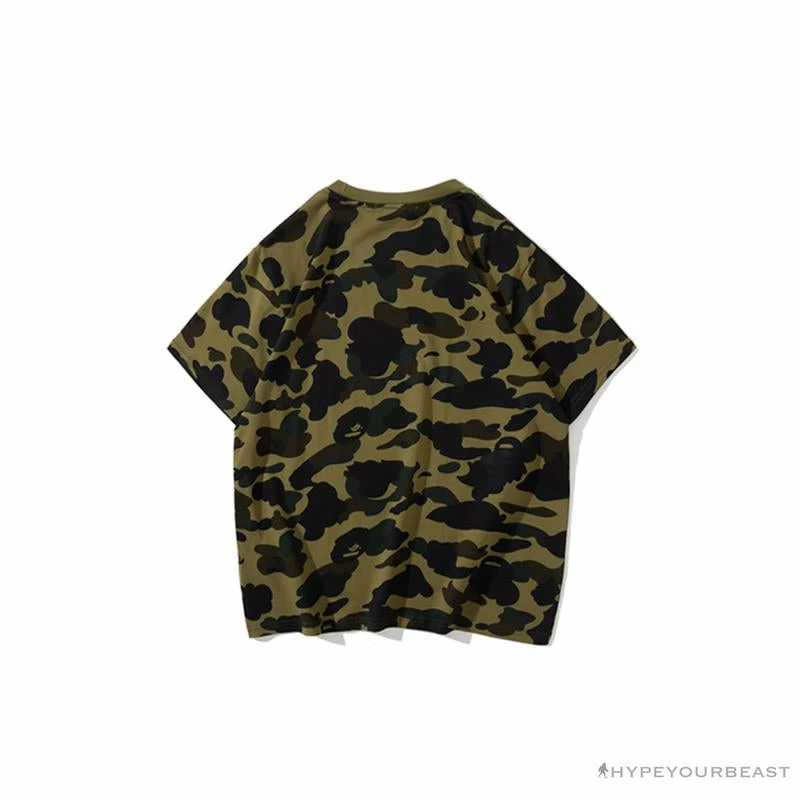 BAPE KIDS Elbow Hug Gorilla Camouflage Tee Shirt ‘GREEN’
