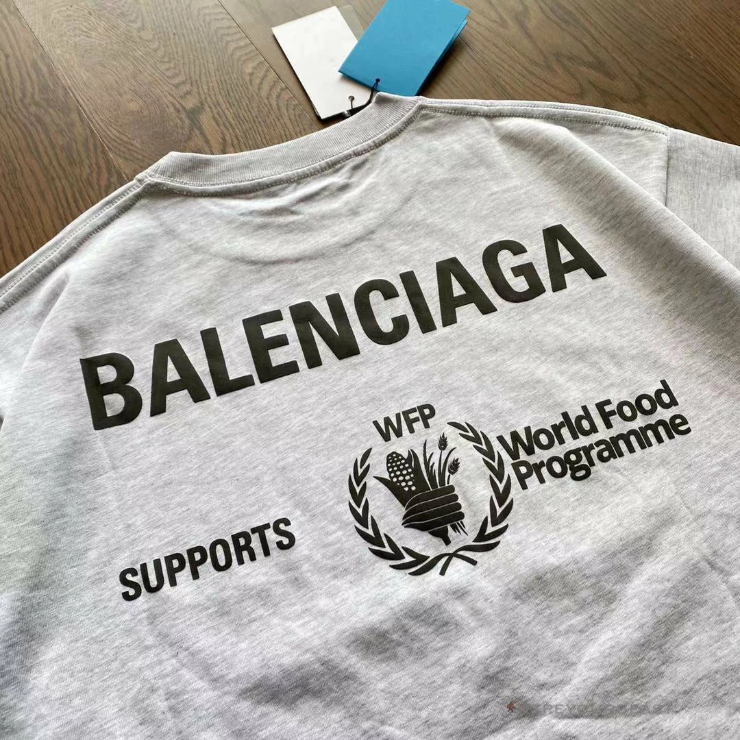 bcg S*pport word food programme tee shirt grey