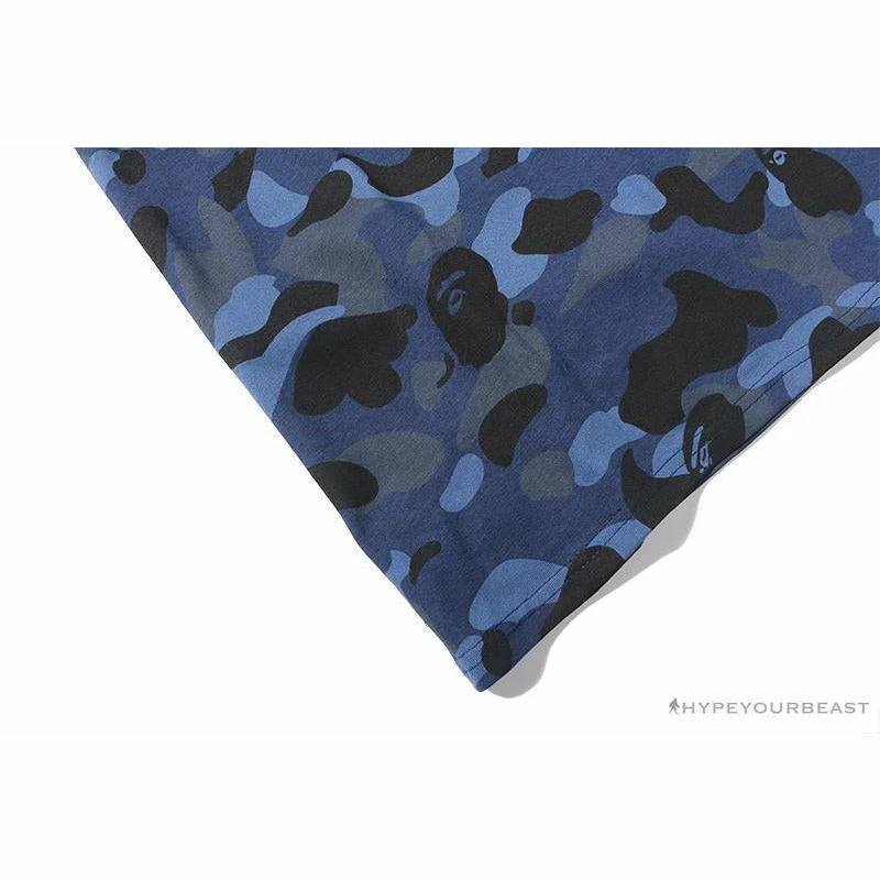 BAPE Camouflage Shark Head Classic Cotton Short Sleeve Tee Shirt ‘BLUE’ Clothes