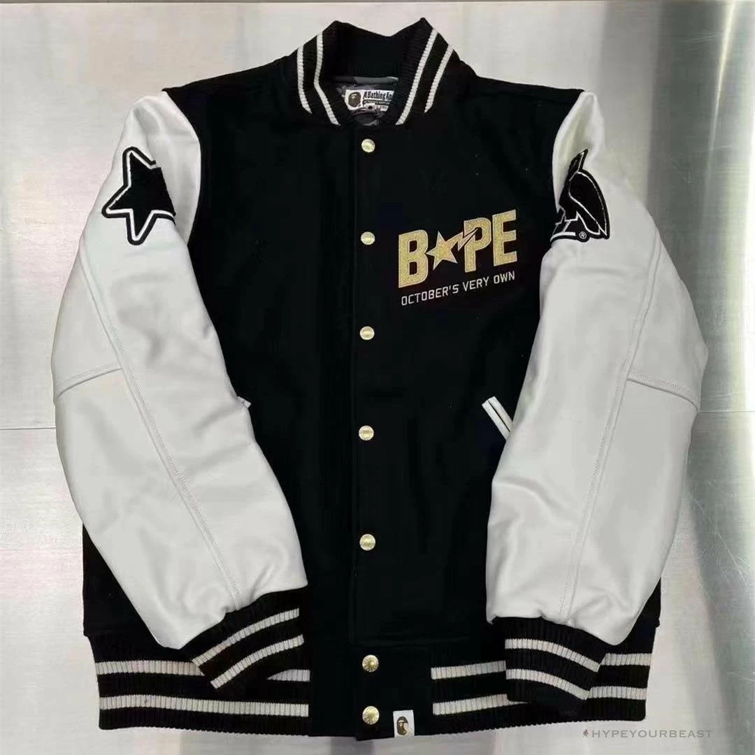 BAPE OVO Patchwork Baseball Owl Jacket Clothes
