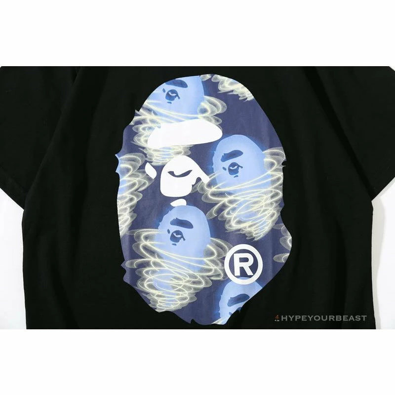 BAPE Blue Ape Head Green Storm Tee Shirt ‘BLACK’ Clothes