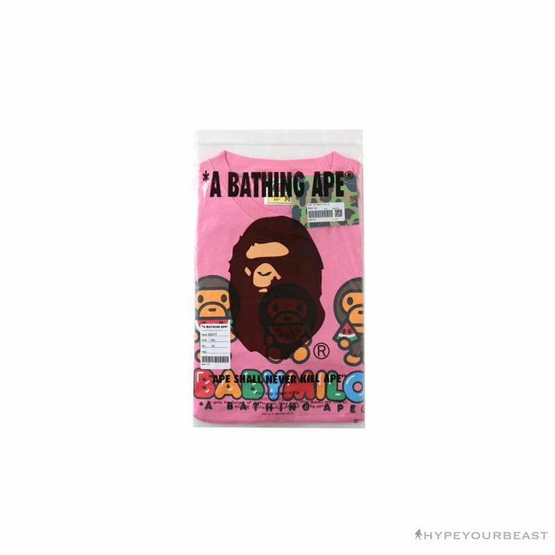 Clothes BAPE Baby Milo Watermelon Little Monkey Tee Shirt ‘PINK’