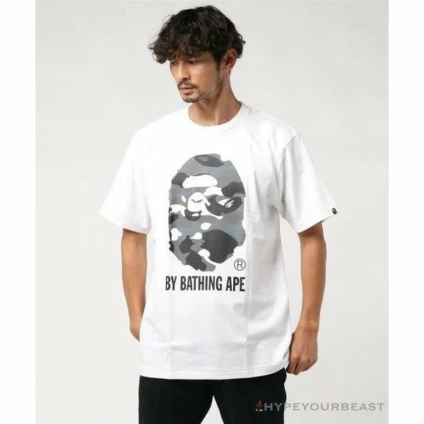 BAPE Luminous Spots Camouflage Great Ape Man Black Head Cotton Short Sleeve Tee Shirt ‘WHITE’ Clothes