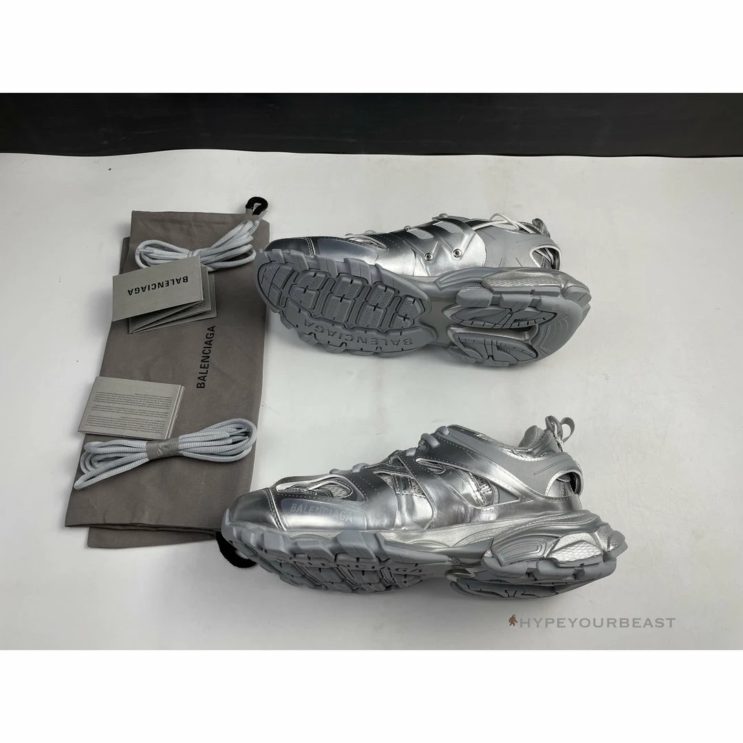 hypeyourbeast Ba*len*cia*ga track bcg track sneakers 3.0 grey metallic