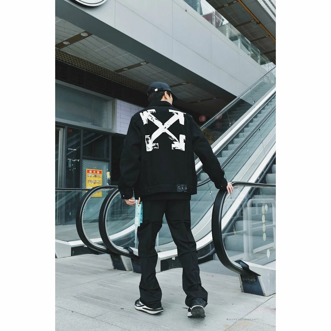 HypeYourBeast Off White Denim Black Jacket – White Hoodies & Jackets