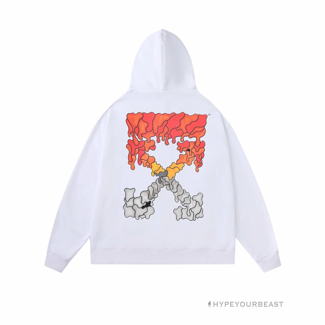 HypeYourBeast Off White Hoodie Red Orange – White Hoodies & Jackets