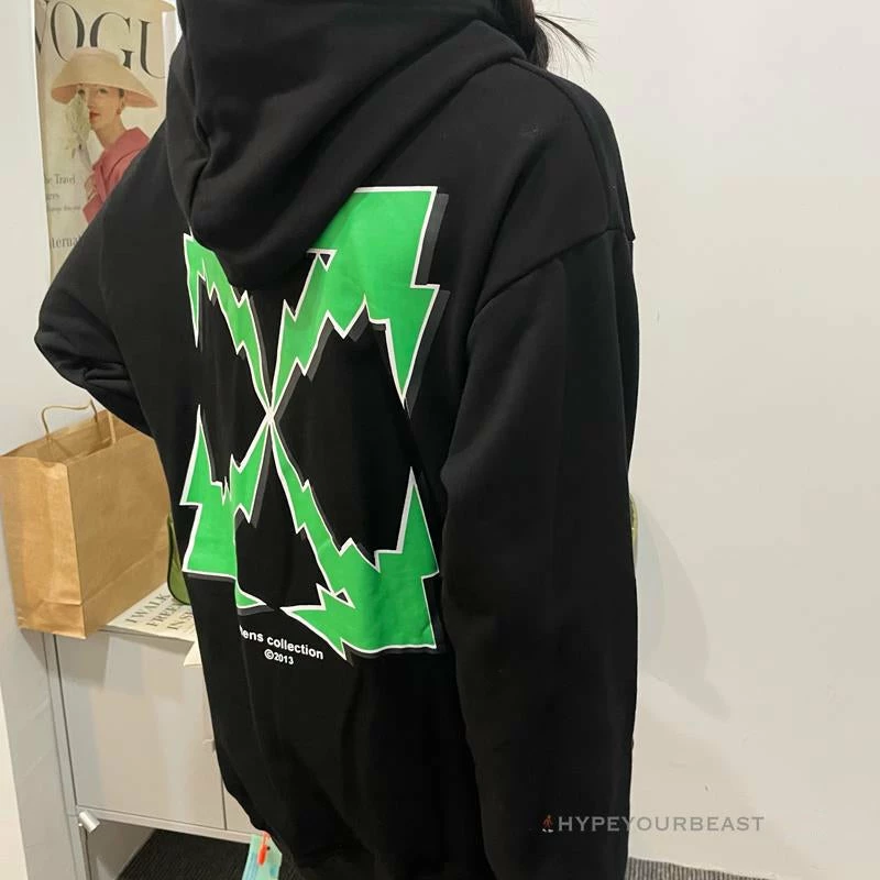 HypeYourBeast Hoodies & Jackets Off-White Green Hoodie – Black