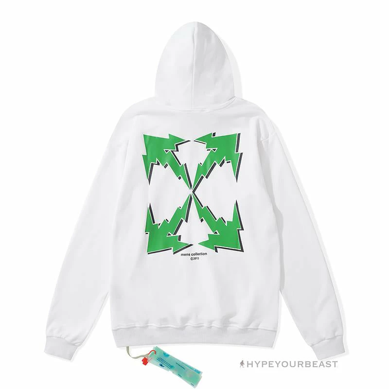 HypeYourBeast Off-White Green Hoodie – White Hoodies & Jackets