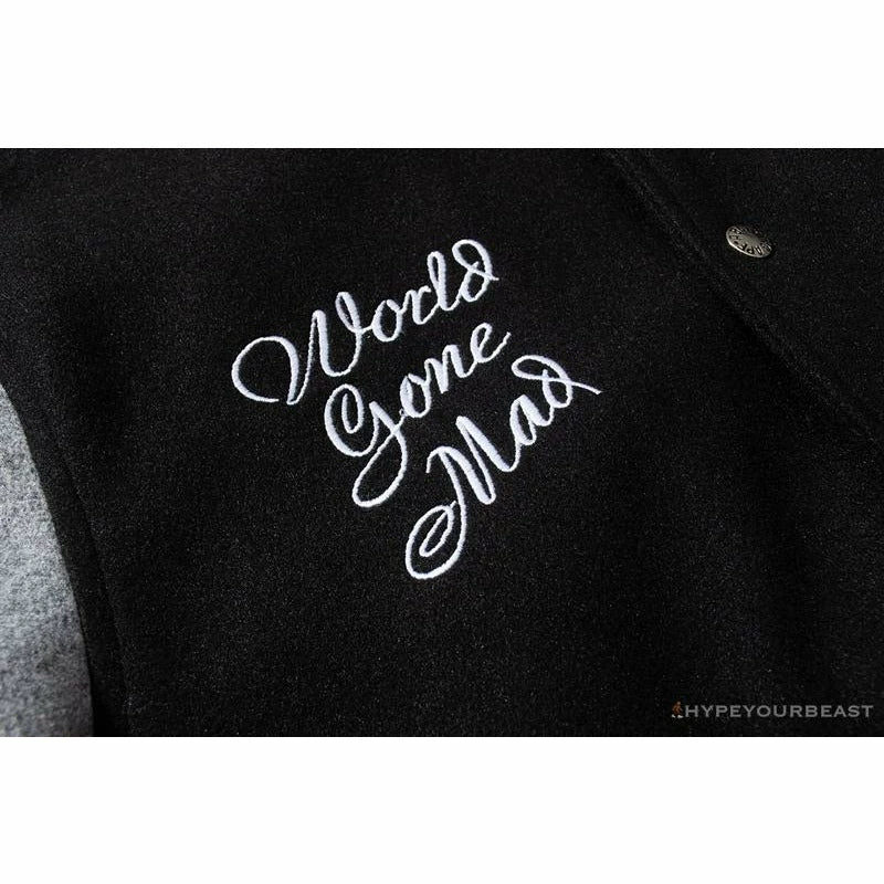 BAPE Embroidered STA Star Stitched Woolen Baseball Jacket ‘BLACK’