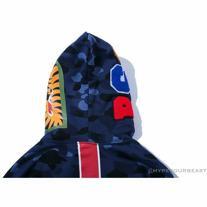 BAPE X PSG Paris Saint-Germain Camouflage Blue Hoodie Clothes
