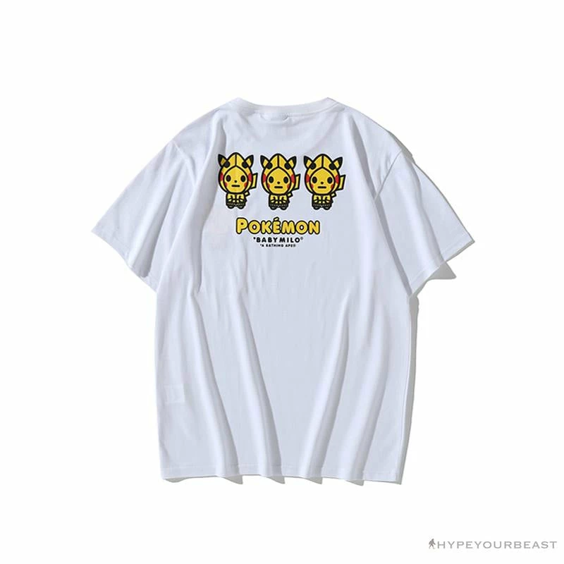 Clothes BAPE Baby Milo Pocket Pikachu Tee Shirt ‘WHITE’