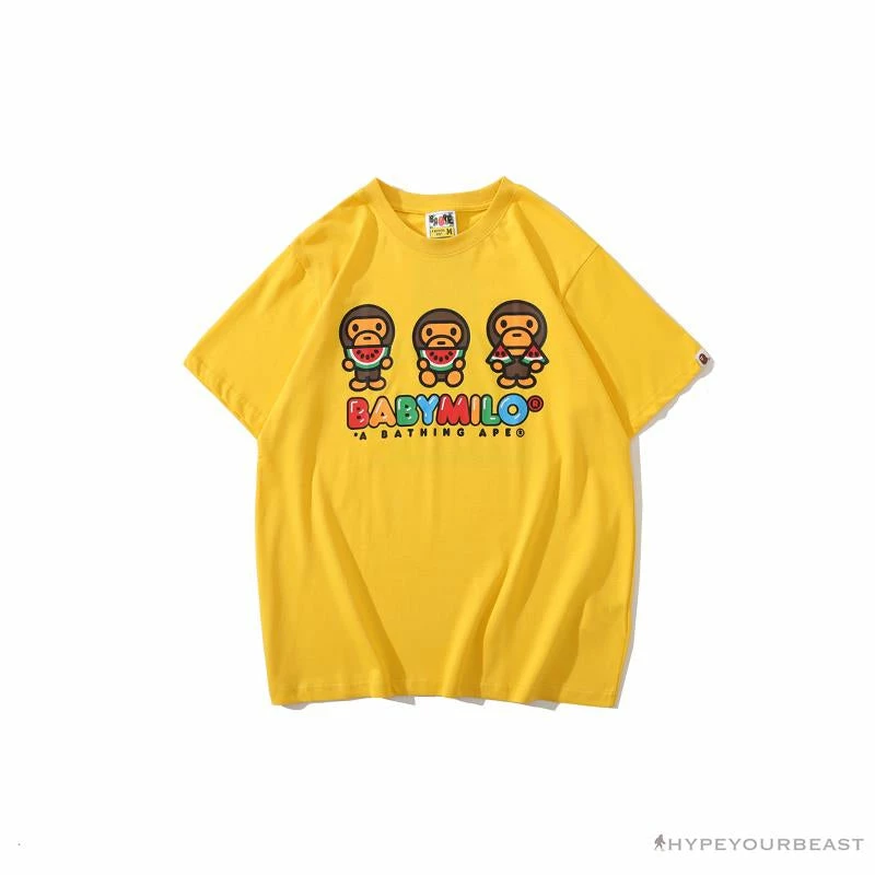 BAPE Baby Milo Watermelon Little Monkey Tee Shirt ‘YELLOW’ Clothes