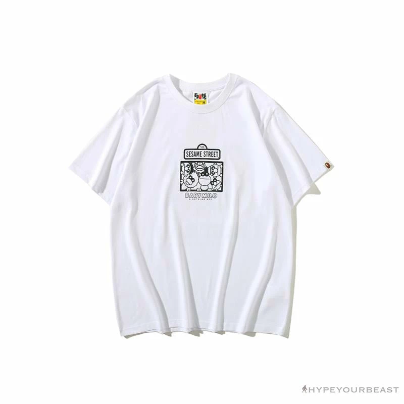BAPE Baby Milo Sesame Street Plain Tee Shirt ‘WHITE’ Clothes