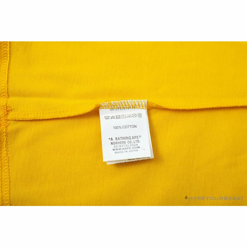 BAPE KIDS Small Net Pocket Ape Man Head Tee Shirt ‘YELLOW’ Clothes