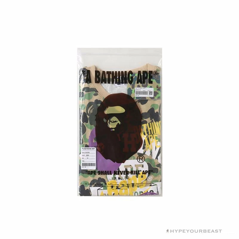 BAPE Ape Head Star Camouflage Shading Tee Shirt ‘GREEN’