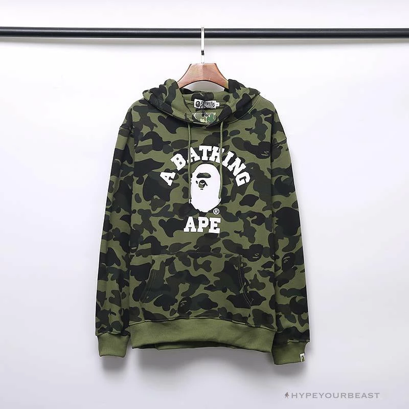 Clothes BAPE X Bathing Ape Head Camouflage Hoodie ‘GREEN’