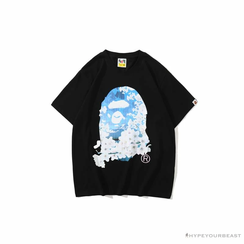 BAPE Japan Limited Edition Mt. Fuji Sakura Tee Shirt ‘BLACK’