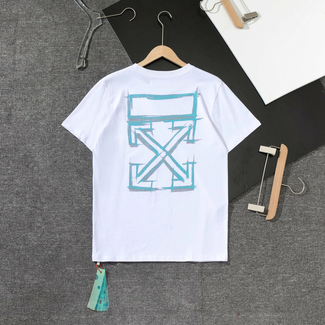 OFF-WHITE Light Blue Marker Draw Pattern Tee Shirt ‘WHITE’