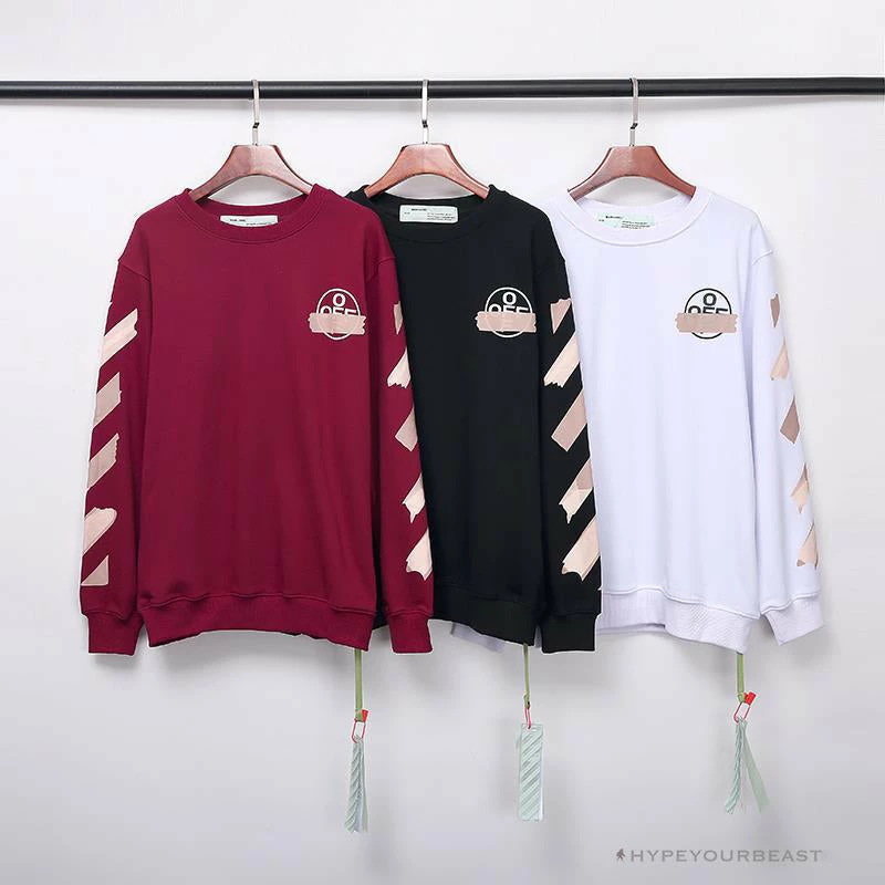 OFF-WHITE Rubber Strip Arrow Long Sleeve Shirt ‘WINE RED’ Shirts
