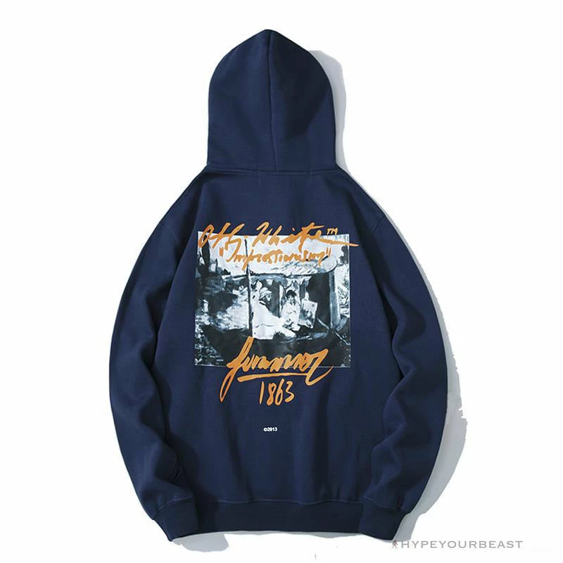 OFF-WHITE CO VIRGIL ABLOH 1863 Monet Hoodie ‘BLUE’ Hoodies & Jackets