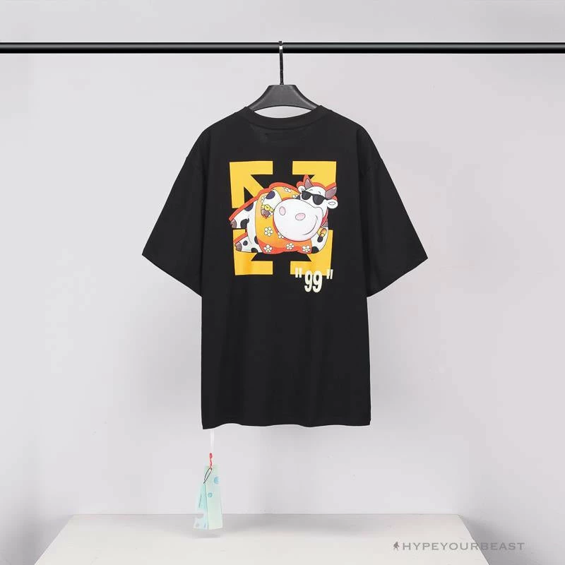 OFF-WHITE Hawaiian Cow Arrow Tee Shirt ‘BLACK’