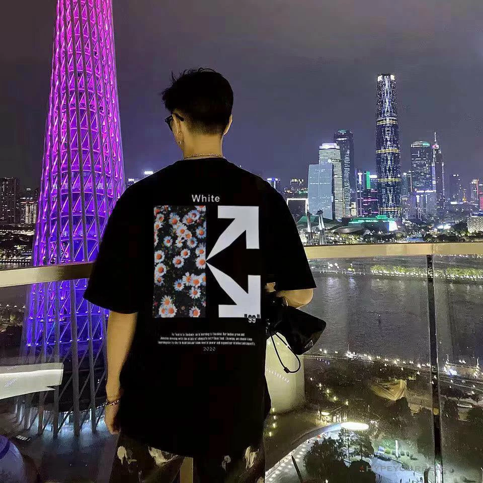 T-Shirts OFF-WHITE Daisy Graffiti Arrow Conley Tee Shirt ‘BLACK’