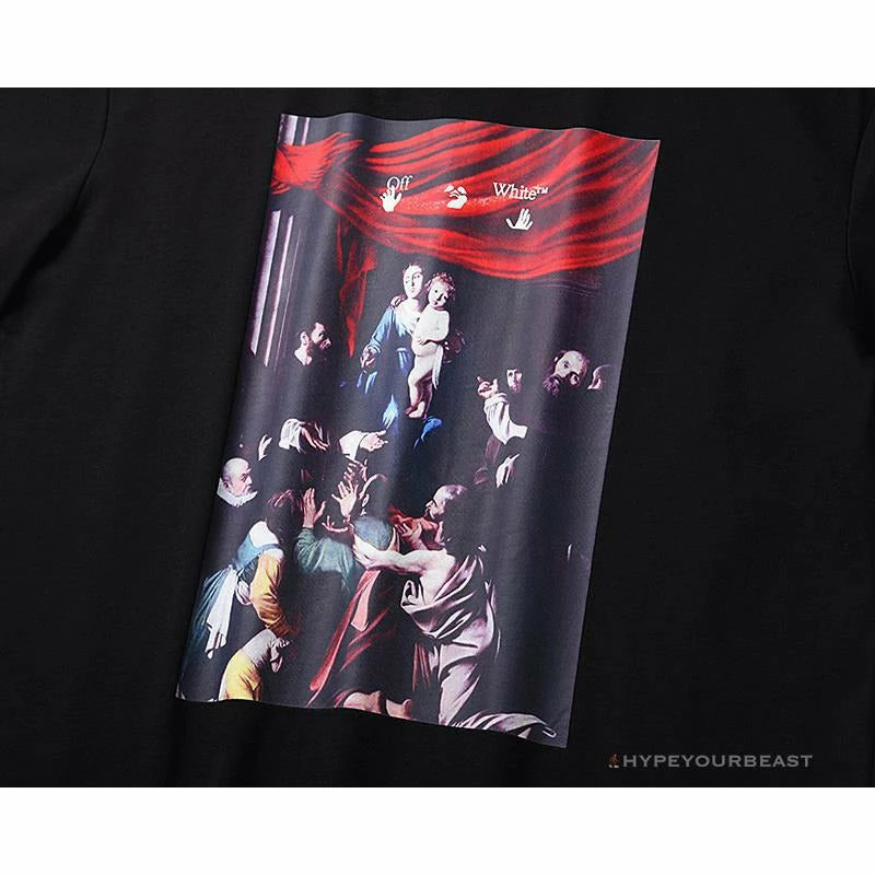 OFF-WHITE Baroque Angel Religious Painting Tee Shirt ‘BLACK’ T-Shirts