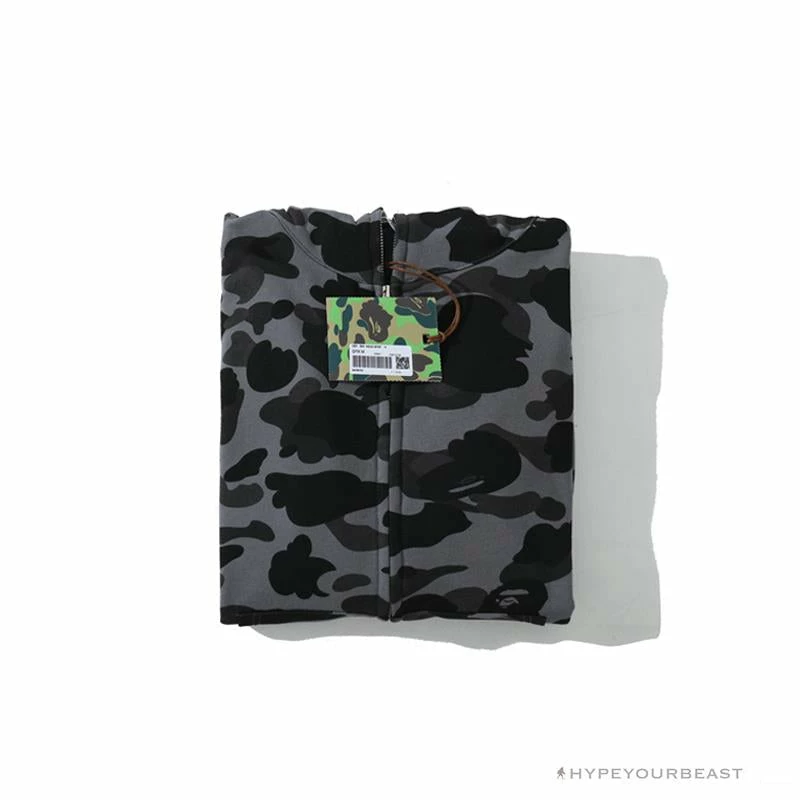 Clothes BAPE Camo Hoodie Shark Head ‘GREY’