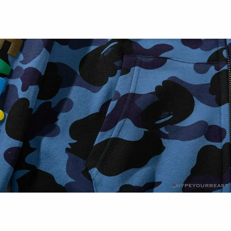 BAPE X Readymade Tiger Head Foam Camouflage Hoodie ‘BLUE’ Clothes