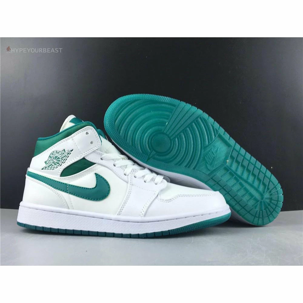 Air Jordan 1 Mid White Mystic Green