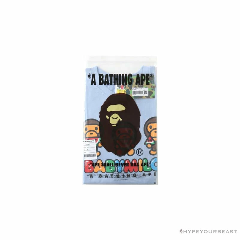 Clothes BAPE Baby Milo Watermelon Little Monkey Tee Shirt ‘BLUE’