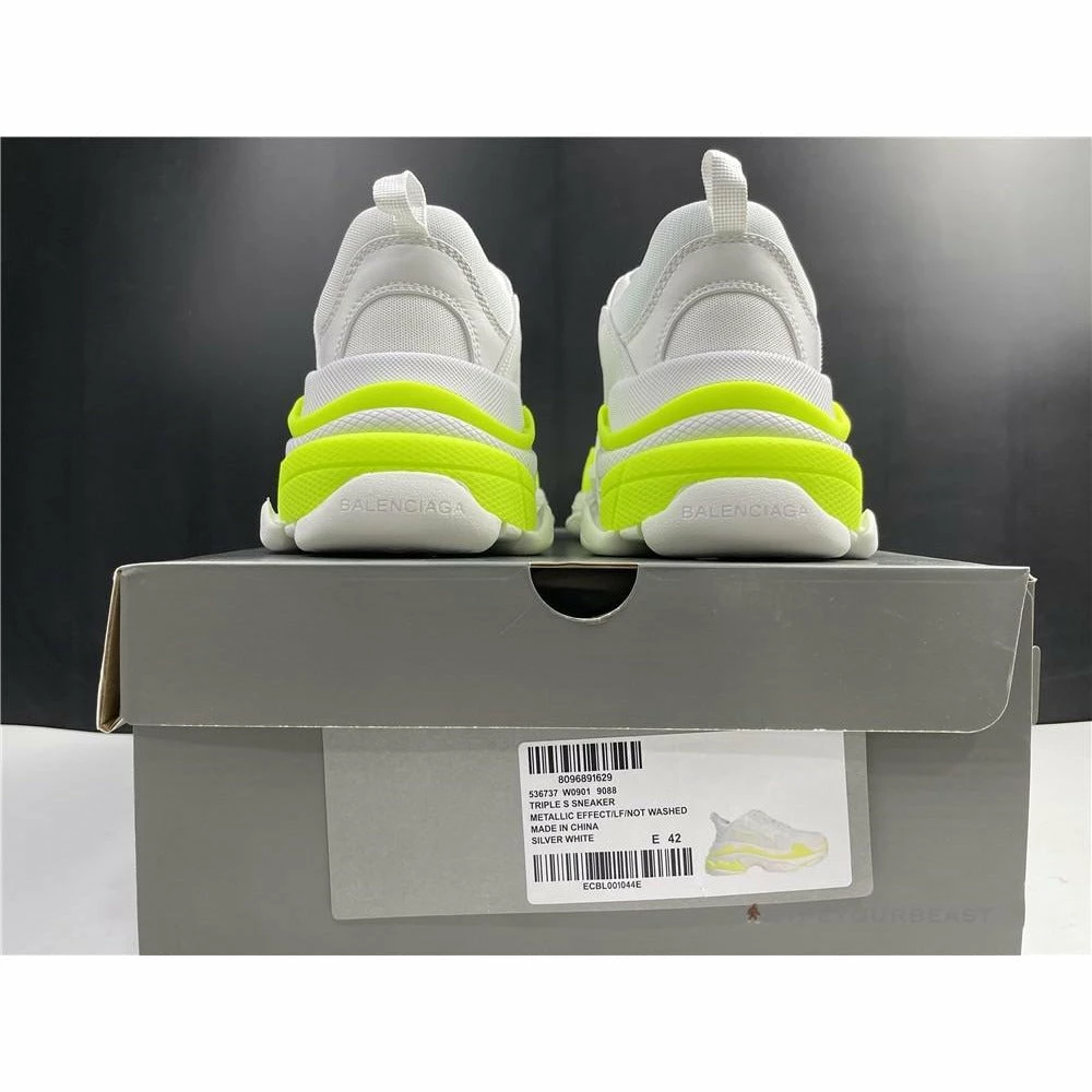 hypeyourbeast bcg triple s white neon yellow Ba*len*cia*ga triple s