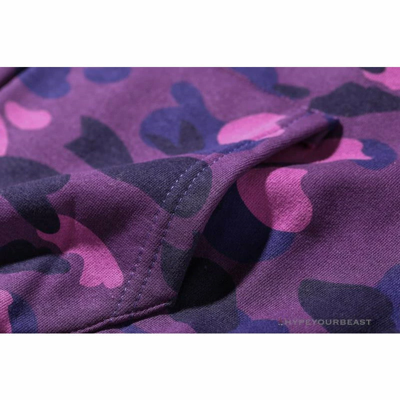 BAPE Shark Head Classic Embroidered Camouflage Zip-Up Hoodie ‘PURPLE’ Clothes