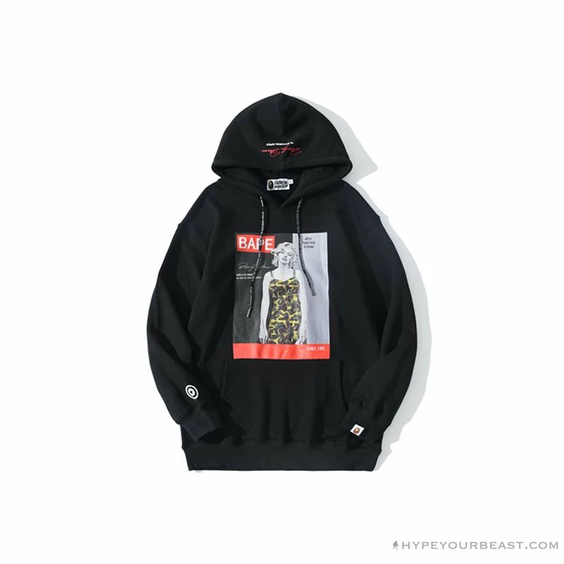Clothes BAPE Marilyn Monroe Camouflage Suspender Hoodie ‘BLACK’