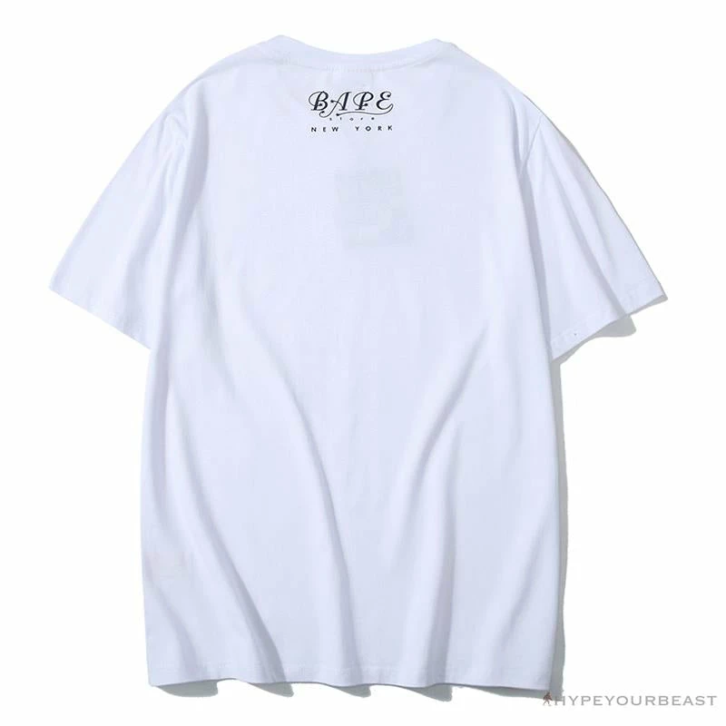 Clothes BAPE NYC New York Limited Purple Camouflage Ape Head Tee Shirt ‘WHITE’