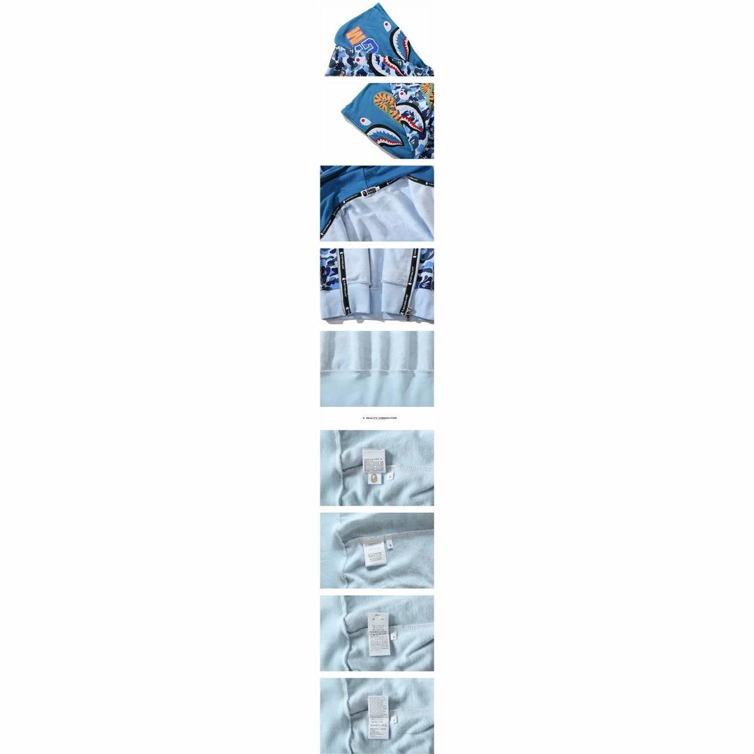 HypeYourBeast Bape Camo Hoodie Shark Head BLUE