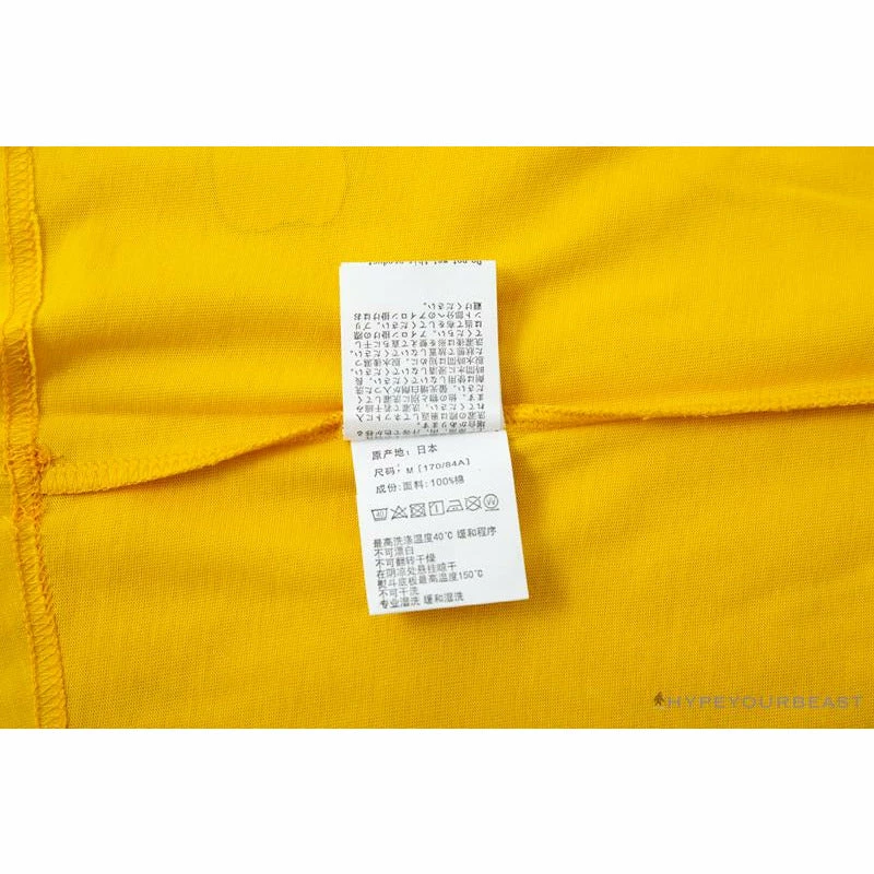 BAPE KIDS Small Net Pocket Ape Man Head Tee Shirt ‘YELLOW’ Clothes