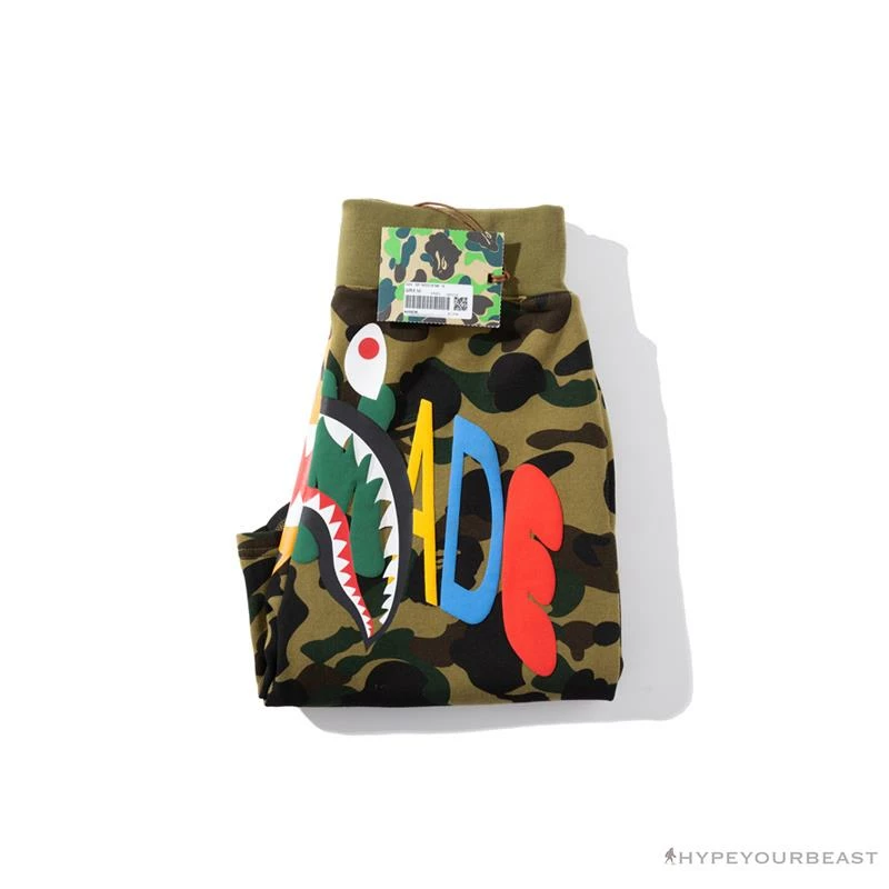 Clothes BAPE X READYMADE Tiger Head Foam Camouflage Shorts ‘GREEN’