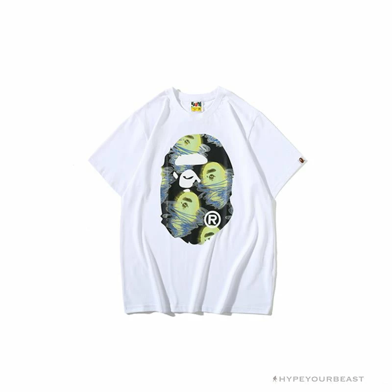 BAPE Green Ape Head Blue Storm Tee Shirt ‘WHITE’ Clothes