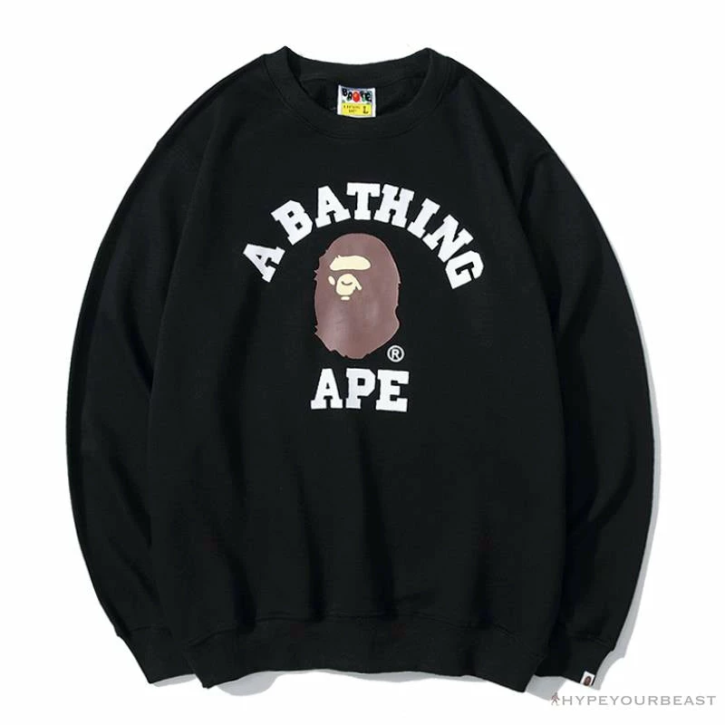 BAPE X Bathing Ape Head Long Sleeve Shirt ‘BLACK’