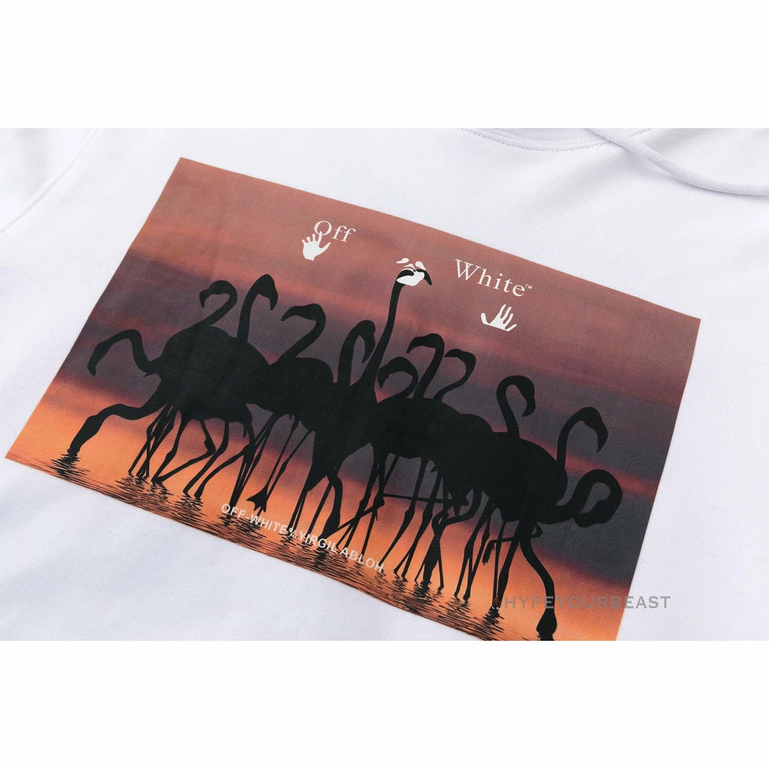 HypeYourBeast Off White Hoodie Flamingo – White Hoodies & Jackets