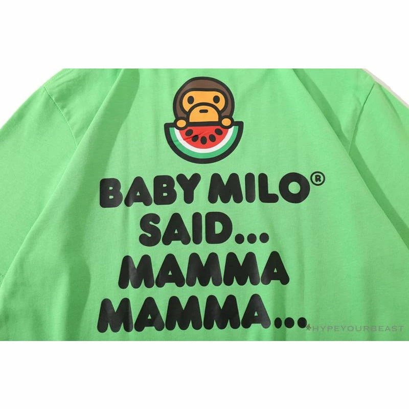 Clothes BAPE Baby Milo Watermelon Little Monkey Tee Shirt ‘GREEN’
