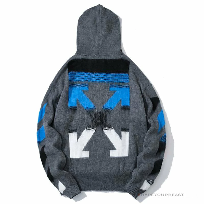 HypeYourBeast Hoodies & Jackets Off White Hoodie Grey Blue
