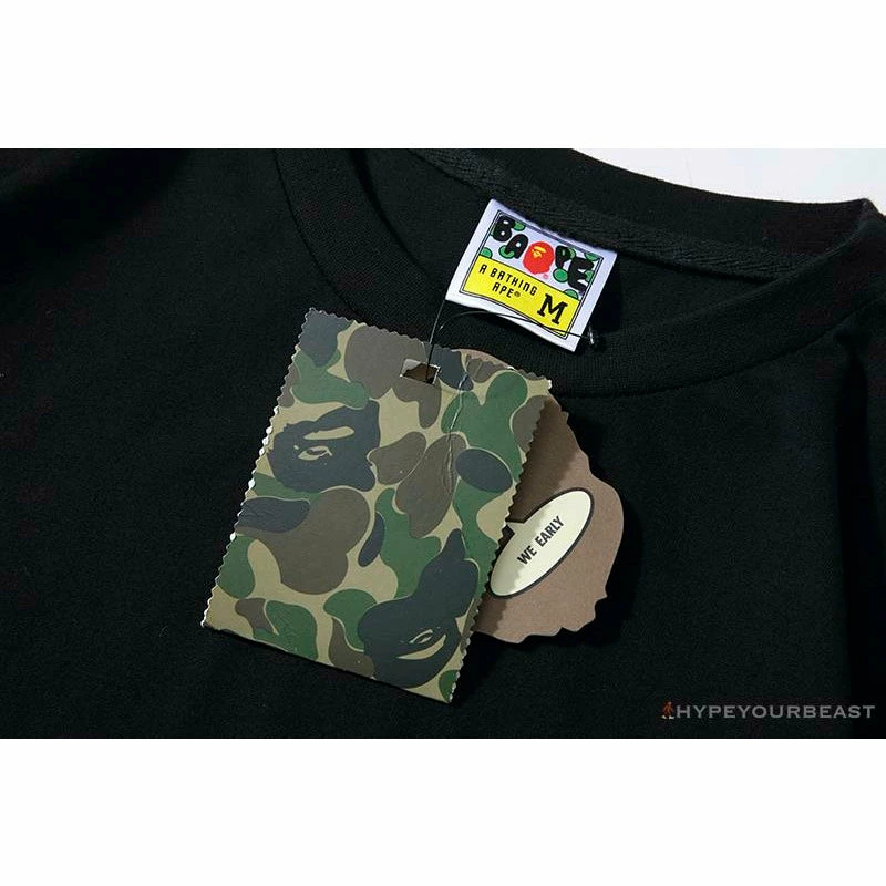 Clothes BAPE APES TOGETHER English Alphabet Ape Head Long Sleeve Shirt ‘BLACK’