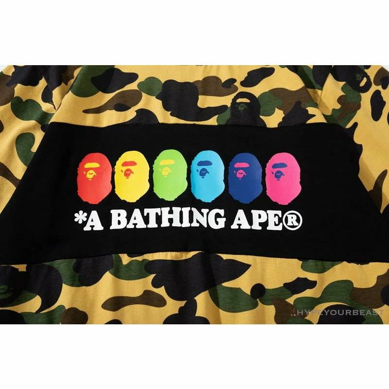 Clothes BAPE KIDS Color Ape Head Camouflage Tee Shirt ‘YELLOW’